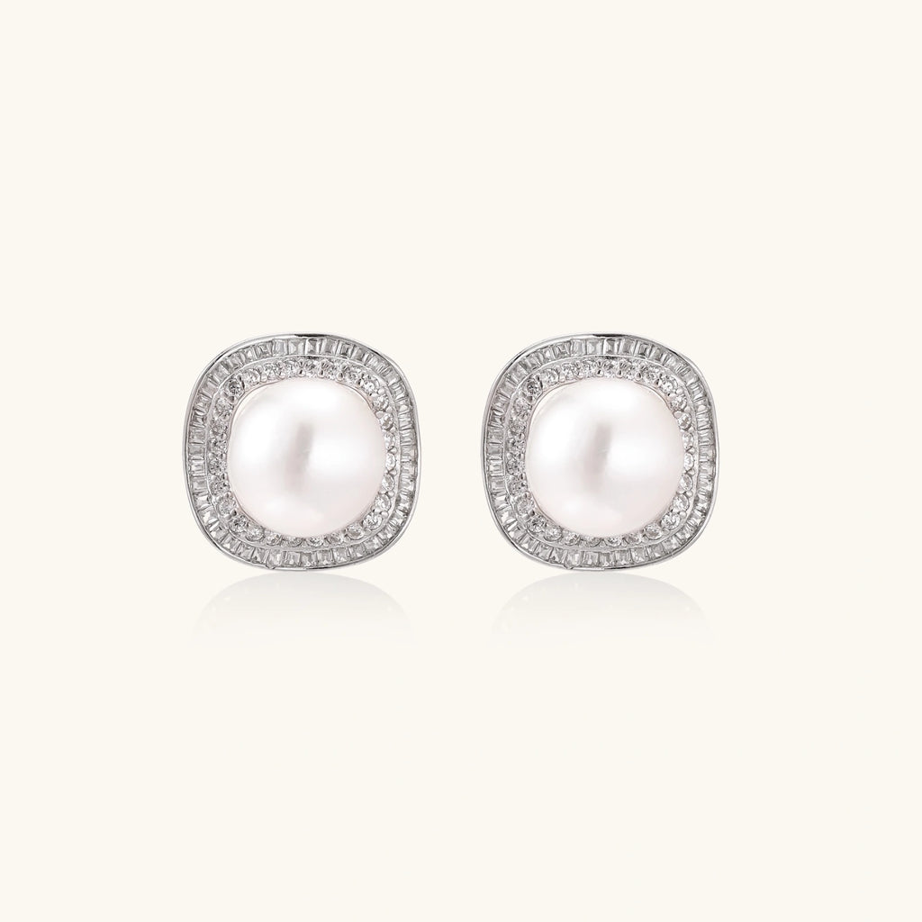Halo Pearl Studs