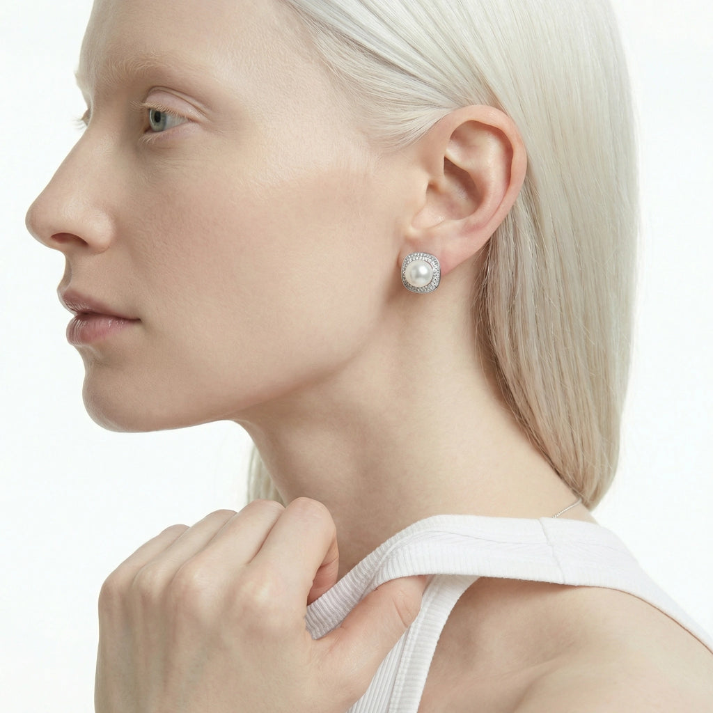 Halo Pearl Studs